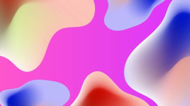Soyut pembe ve mor sıvı dalgalı şekiller fütüristik afişler. Parlak retro dalga vektör arkaplanı