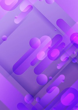 Soyut mor geometrik arkaplan. Dinamik şekiller kompozisyonu. Posterler için havalı bir arka plan tasarımı. Vektör illüstrasyonu