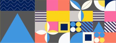 Düz renkli mozaik desenli pankart arkaplanı