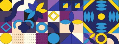 Soyut geometrik desen tasarımı retro tarzında. Vektör illüstrasyonu.
