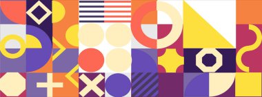 Düz renkli mozaik desenli pankart arkaplanı