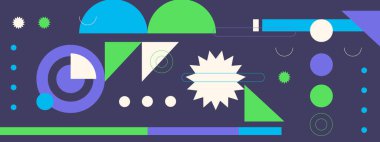 Kusursuz Pop Şablonu ve Renkli Soyut Geometrik Şekil. Döşeme Duvar Kağıdı