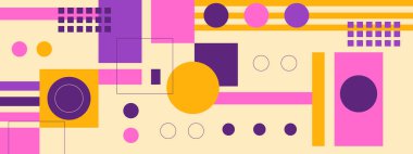 Kusursuz Pop Şablonu ve Renkli Soyut Geometrik Şekil. Döşeme Duvar Kağıdı