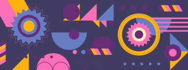 Kusursuz Pop Şablonu ve Renkli Soyut Geometrik Şekil. Döşeme Duvar Kağıdı