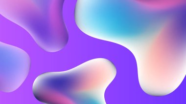 Mor mavi geometrik arkaplan. Akışkan şekiller bileşimi. Eps10 vektörü.