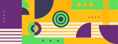 Yaratıcı soyut şekillere sahip renkli geometrik kusursuz desenli çizimler. Modern İskandinav tarzı arka plan baskısı. Modaya uygun parlak semboller ve minimalist şekil, doku, geometrik kolaj.