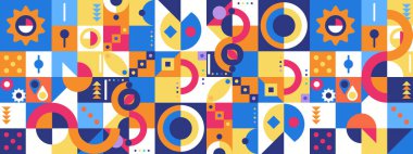 vektör renkli mozaik arkaplan düz tasarımı