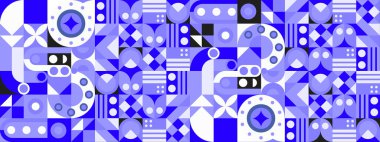 vektör düz geometrik mozaik desen tasarımı