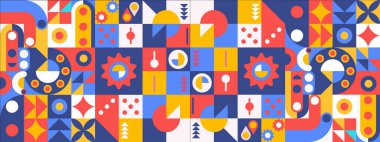 vektör renkli mozaik yatay şablon