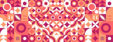 vektör renkli mozaik yatay şablon