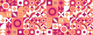 vektör düz mozaik yatay afiş şablonu