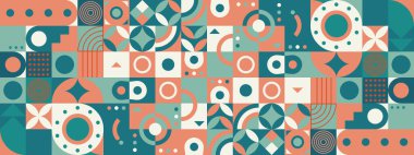 Geometrik şekilli vektör düz mozaik arkaplan