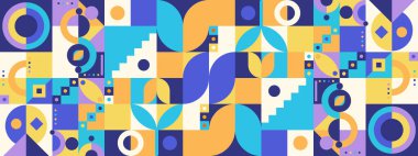 vektör renkli mozaik yatay şablon