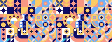 vektör renkli mozaik arkaplan düz tasarımı