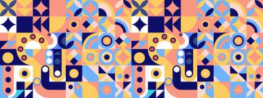 vektör düz geometrik mozaik desen tasarımı