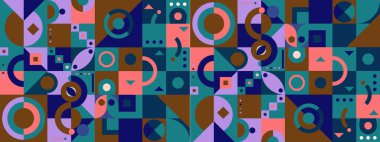 vektör düz mozaik yatay kart şablonu