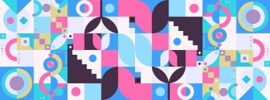 vektör düz mozaik yatay kart şablonu