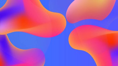 Soyut renkli sıvı dalgalı şekiller fütüristik afişler. Parlak retro dalga vektör arkaplanı