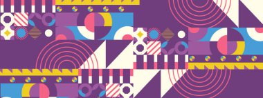 vektör düz mozaik yatay afiş şablonu