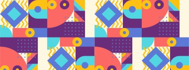 vektör düz tasarım soyut renkli geometrik şekiller