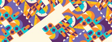 vektör düz tasarım soyut renkli geometrik şekiller