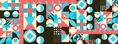 vektör düz tasarım soyut renkli geometrik şekiller