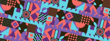 vektör düz mozaik yatay pankartlar