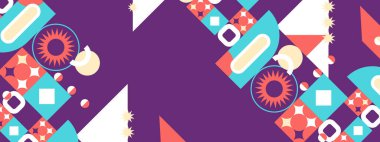 vektör düz tasarım geometrik ve mozaik desen