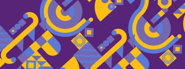 vektör düz mozaik yatay afiş şablonu