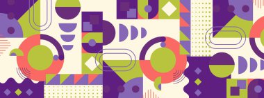 vektör düz mozaik yatay pankartlar