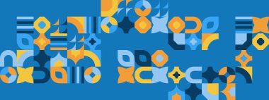 Şekilleri olan renkli modern geometrik bayrak