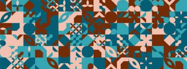 Şekilleri olan renkli modern geometrik bayrak