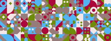 Şekilleri olan renkli modern geometrik bayrak