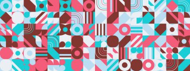 Şekilleri olan renkli modern geometrik bayrak