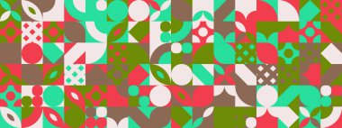 Şekilleri olan renkli modern geometrik bayrak