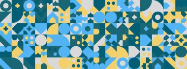 Şekilleri olan renkli modern geometrik bayrak