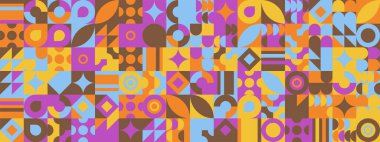 Şekilleri olan renkli modern geometrik bayrak