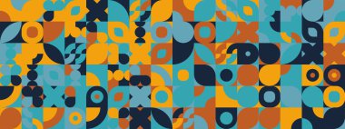 Şekilleri olan renkli modern geometrik bayrak