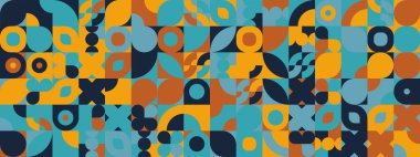 Şekilleri olan renkli modern geometrik bayrak