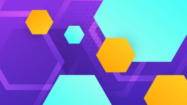 Renkli geometrik şekillere sahip soyut arkaplan kümesi