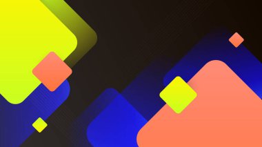 Soyut renkli Memphis düz geometrik şekiller arka plan. Çizgiler kare nokta üçgen daire ve dalgalı düz stil ile soyut kompozisyon. Poster, sunum, kart, kapak, afiş için tasarım.