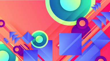 vektör düz tasarım geometrik şekiller arkaplan rengarenk gradyan biçiminde