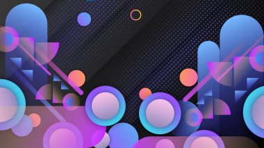 vektör düz tasarım geometrik şekiller arkaplan rengarenk gradyan biçiminde