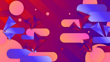 parlak renklere ve soyut biçime sahip vektör geometrik arkaplan