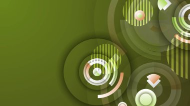 Modern renkli soyut geometrik afiş arkaplanı. Kare, üçgen, daire ve geometrik şekilli teknoloji pankartı. Vektör soyut grafik tasarım pankart şablonu.