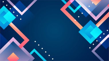 Minimum geometrik soyut arkaplan. Çember kare ve üçgen tasarım. Duvar kağıdı, afiş, arkaplan veya iniş için moda tekno iş şablonu