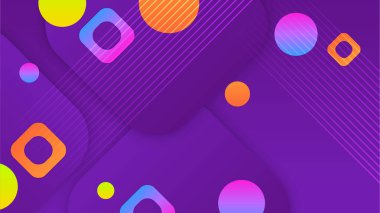 Minimum geometrik soyut arkaplan. Çember kare ve üçgen tasarım. Duvar kağıdı, afiş, arkaplan veya iniş için moda tekno iş şablonu
