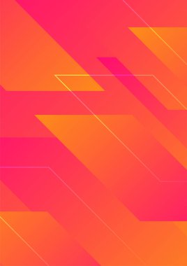 Minimum geometrik arkaplan. Pembe turuncu elementler, sıvı eğimli. Dinamik şekiller bileşimi.