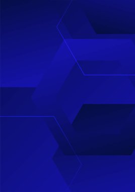 Minimum geometrik arkaplan. Akışkan eğimli koyu mavi elementler. Dinamik şekiller bileşimi.