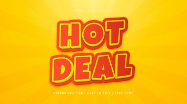 Sarı ve kırmızı ateşli anlaşma modern düzenlenebilir metin efekti arkaplanı